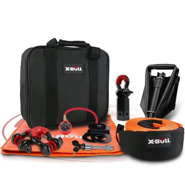 X-BULL Winch Recovery Kit 11pcs 4WD 4x4 Pack Off Road Snatch Strap Essential