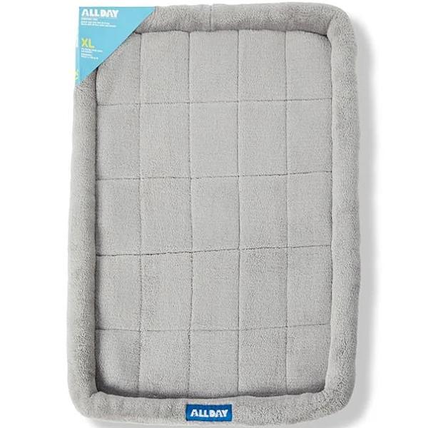 All Day Plush Rect Bolster Dog Mat Grey XL-102x66cm