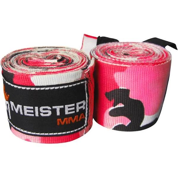 Hand Wraps Meister 180" - 4.5m Elastic Gym Gear Australia Pink Camo