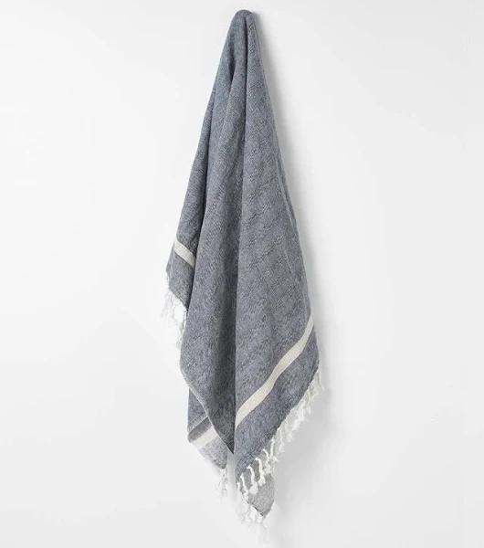 Aura Home Herringbone Throw Indigo