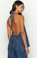 Lioness Hills Halter Dark Denim, XS