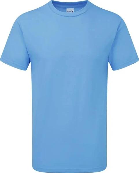 Gildan Mens Hammer Heavyweight T-Shirt Flo Blue S Combed Ringspun Cotton Mens T-Shirt