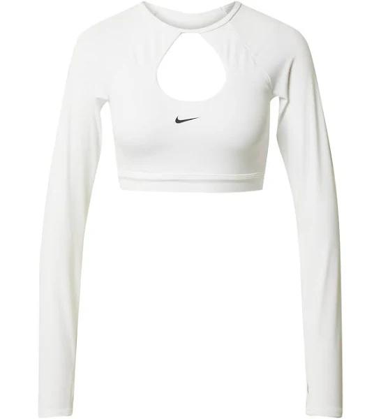 Nike Womens Long Sleeve Cropped Sports Bra White S