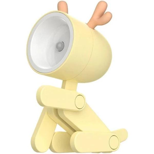 Mini Cartoon Animals LED Desk Lamp Portable Adjustable Cute Pet Night Light Lamp - Yellow Deer