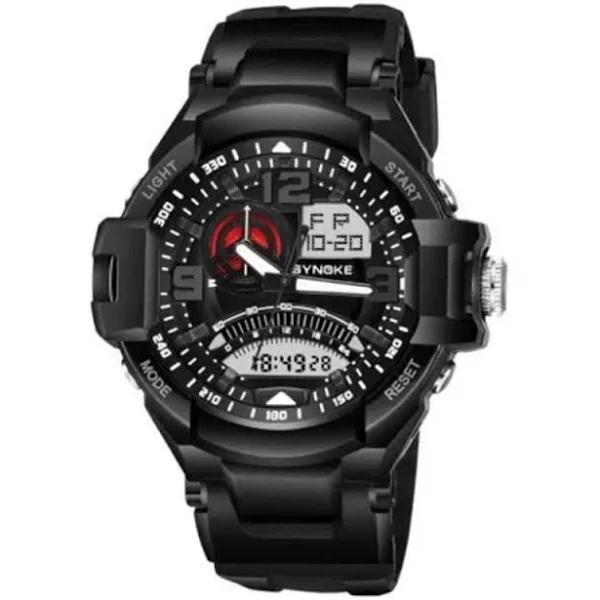 Trendy Waterproof Multifunction Men's Sports Watch Black