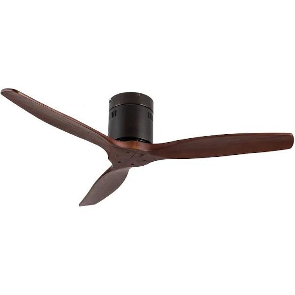 Viviendo 52 Inch 3 Solid Wood Blade Ceiling Fan With 3 Speed Remote Control - Brown