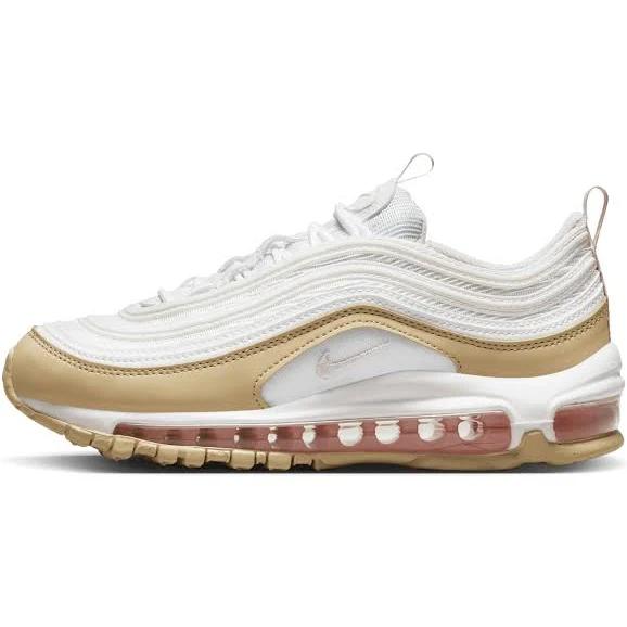 Nike Kids Air Max 97 GS Sesame Shoes - Size 5Y - 113 Summit White/Pink foam/sesame