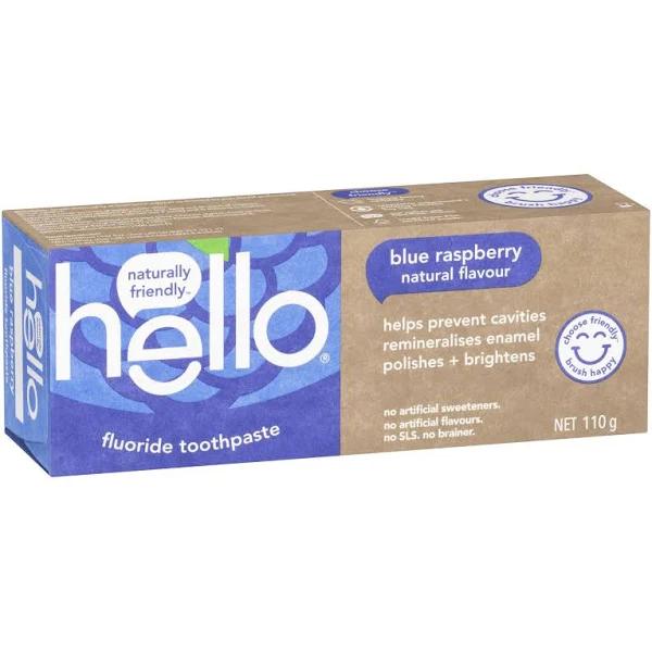 Hello Toothpaste Blue Raspberry 110g