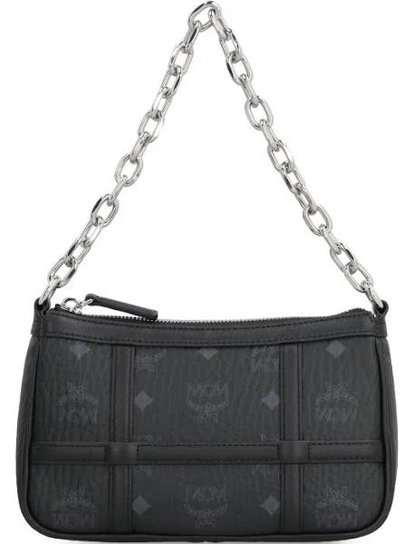 MCM Delmy Visetos Mini Logo Chain Shoulder Bag Black