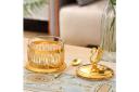 European-style Glass Storage Jar Lid Tea Table Candy Home Kitchen Salt Seasoning Sealed Gold Coffee Jars Lids