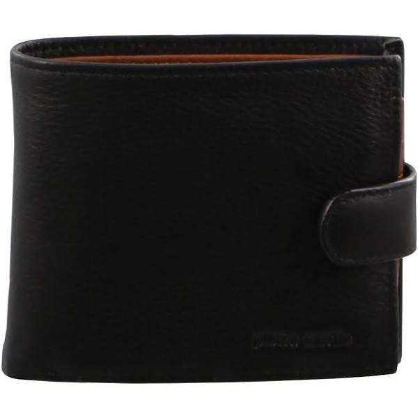 Pierre Cardin Italian Leather Mens Two Tone Wallet / Black/Cognac