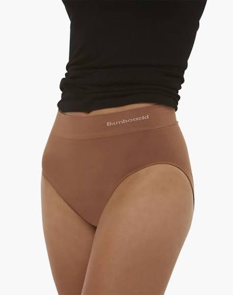 Womens Bamboo Full Brief - Black Tan / M