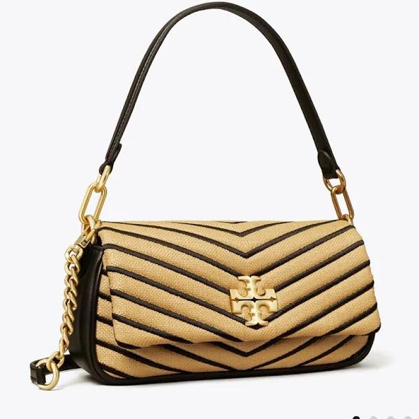 Tory Burch Kira Chevron Soft Straw Small Flap Shoulder Bag