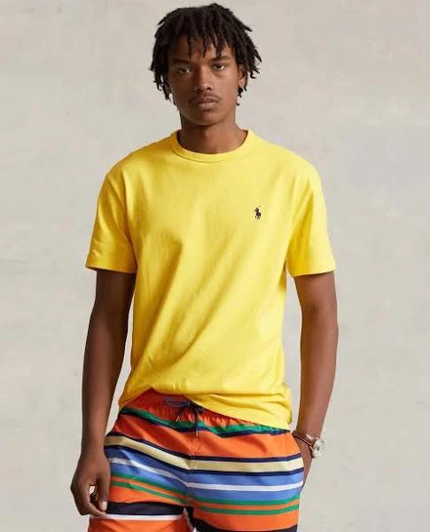 Polo Ralph Lauren - Men's Yellow Basic T-shirts - Classic Fit Heavyweight Jersey T-Shirt - Size S at The Iconic