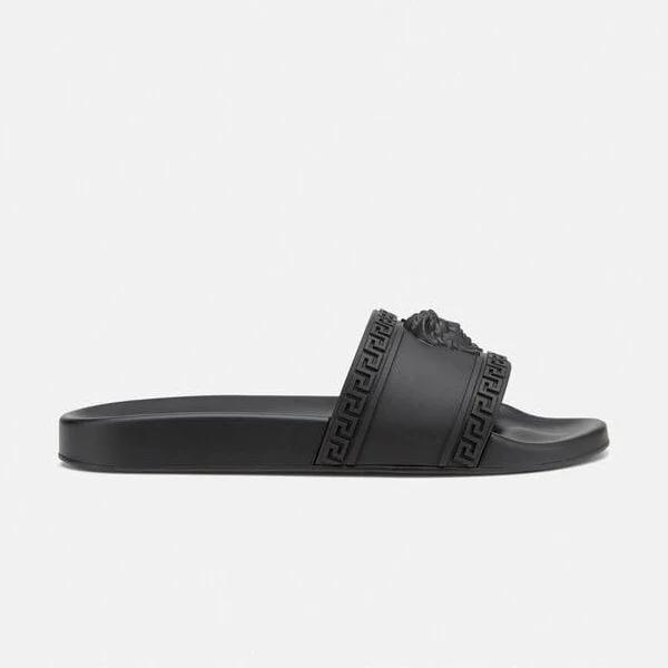 Versace Palazzo Slides, Male, Black, 38