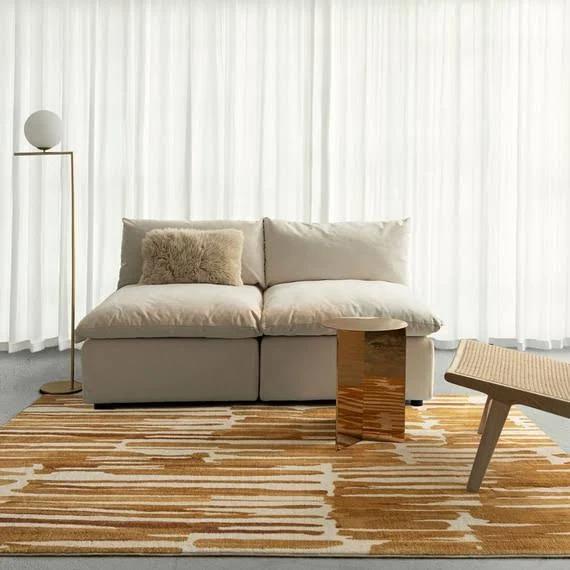 Omaya Washable Rug Gold and Ivory by Freedom, 100% Polyester