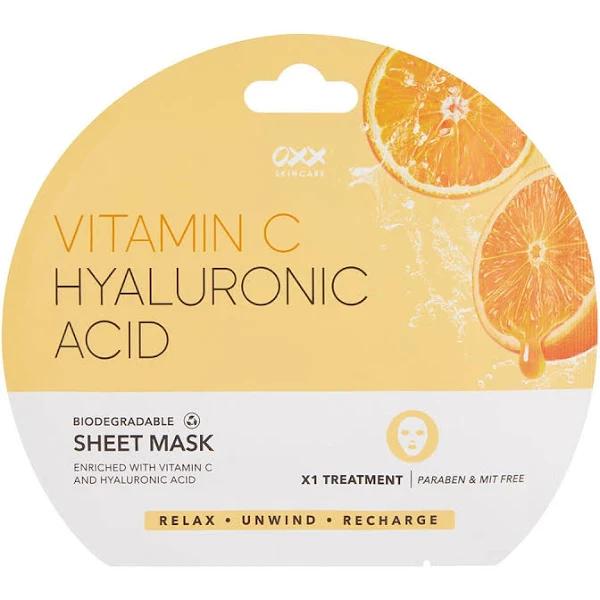 OXX Skincare Biodegradable Sheet Mask – Vitamin C and Hyaluronic Acid