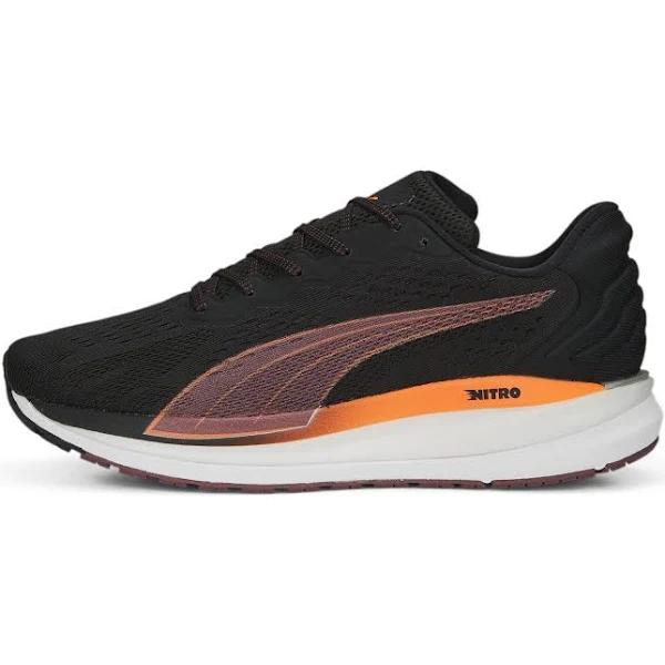 Magnify Nitro Surge Men's Running Shoes in Black/Ultra Orange, Size 8.5 by Puma