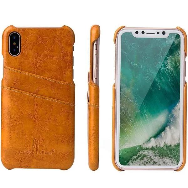 Faddist For iPhone XS,X Case,Styled Deluxe High-quality Protective Leather Cover,Yellow