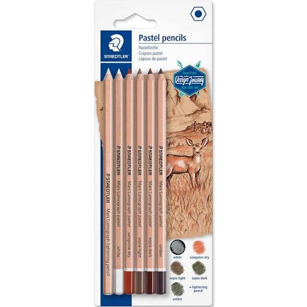 Staedtler Mars Lumograph Pack of 6 Assorted Pastel Pencils