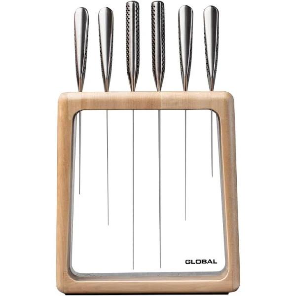 Global Classic Hashira Knife Block Set, 7 Piece (Maple)