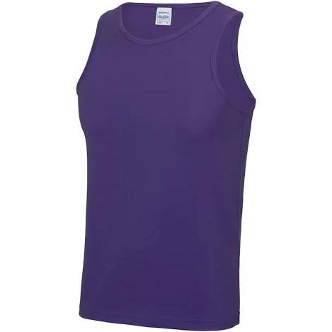 Just Cool Mens Sports Gym Plain Tank / Vest Top Purple M