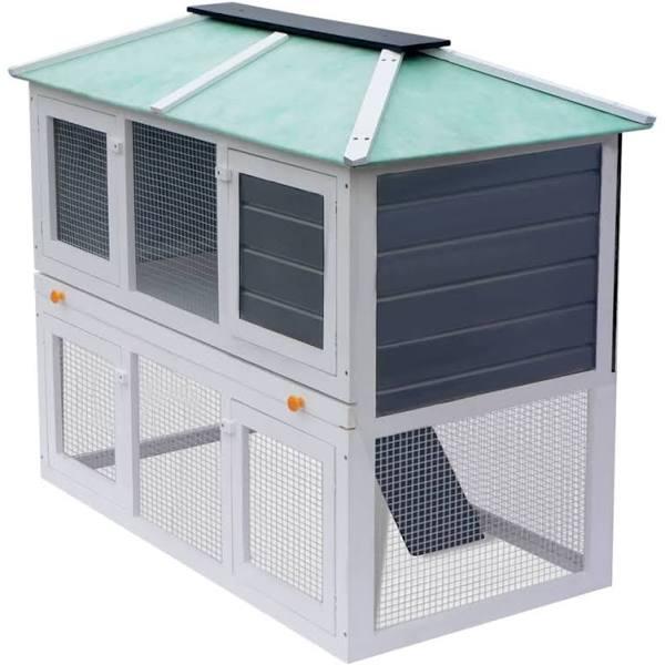 Animal Rabbit Cage Double Floor Wood