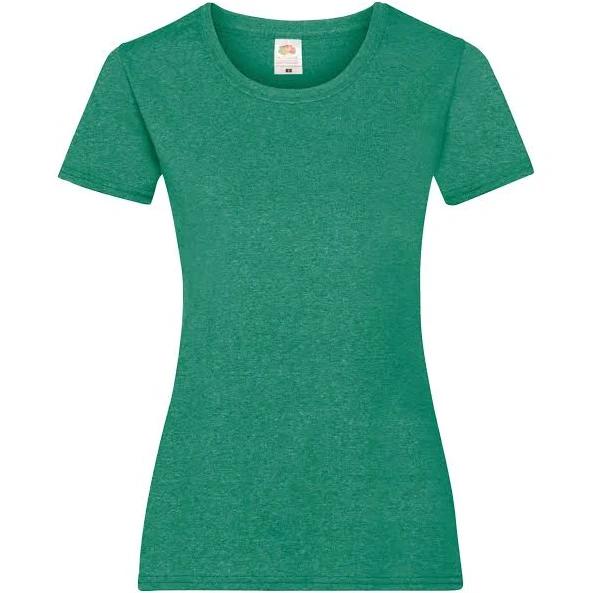 Fruit of The Loom Ladies/Womens Lady-Fit Valueweight Short Sleeve T-Shirt Retro Heather Green XS