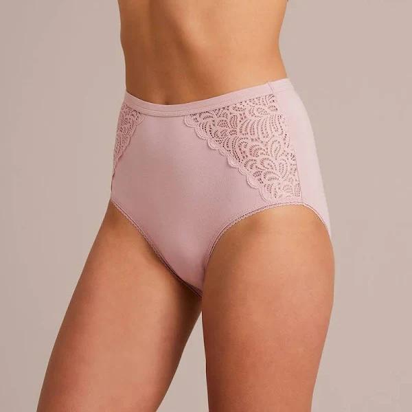 Target Woman Cotton and Lace Full Briefs; Style LFB27843 | Pink | Size 10