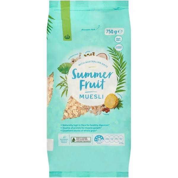 Woolworths Summer Fruit Muesli 750g