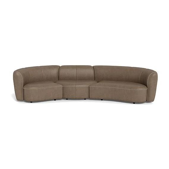 Lune Leather Modular Sofa Stone Grey by Freedom, 100% Leather FF