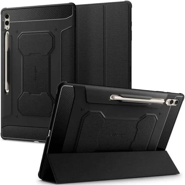 SPIGEN Galaxy Tab S9 Ultra/ S8 Ultra 14.6 Case, Genuine Rugged Armor Pro Flip Cover For Samsung - Black