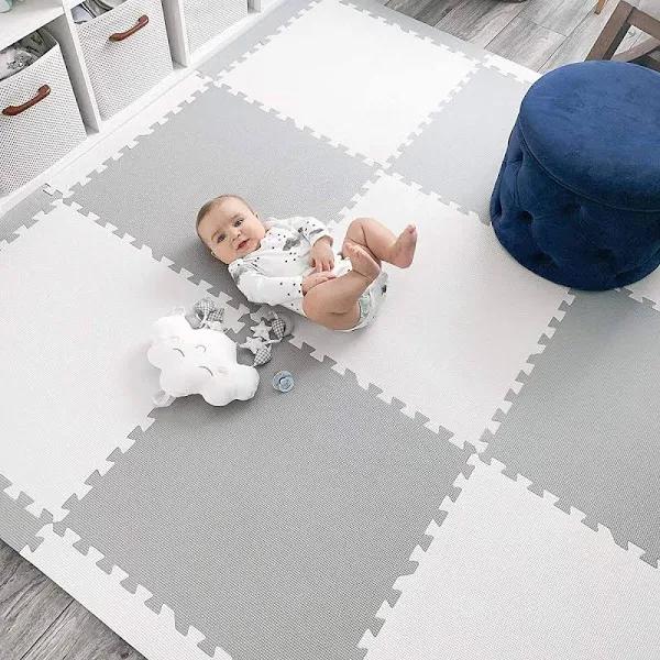 BabiesMart Baby Play Mat Safe Foam Mat Large 60 x 60 x 1 cm Puzzle Tiles