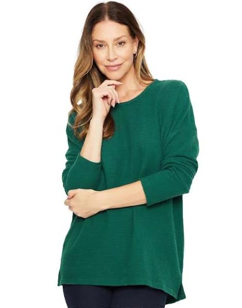 Millers Long Sleeve Brushed Ribbed Top - Size 22 - Forest Green