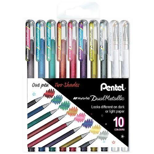 Pentel Hybrid Dual Metallic Assorted 10 Pack