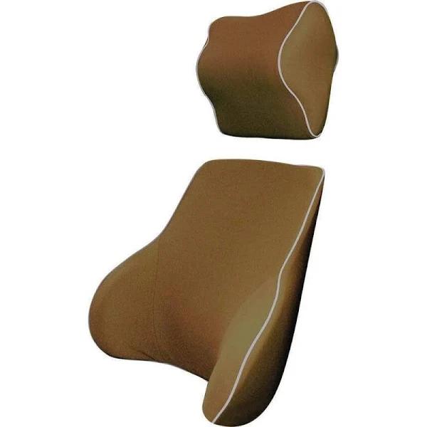 Mocha Memory Foam Lumbar Back & Neck Pillow Support Back Cushion Office Car Seat