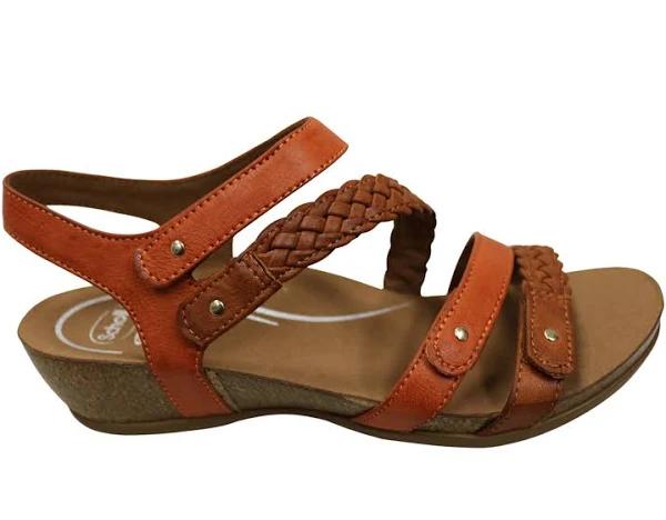 Scholl Orthaheel Josie Womens Comfortable Supportive Wedge Sandals Orange 9 AUS or 40 EUR