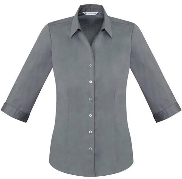 Biz Collection Ladies Monaco 3/4 Sleeve Shirt (S770LT) 26 / Platinum