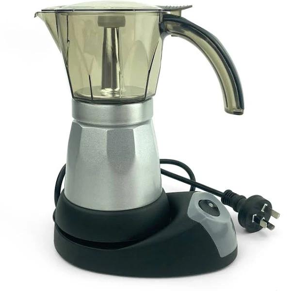 Silver Electric Coffee Maker Espresso Machine Italian Classic 6Cups Auto Power