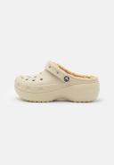 Crocs Women's Classic Platform Lined Clog; Bone, W8