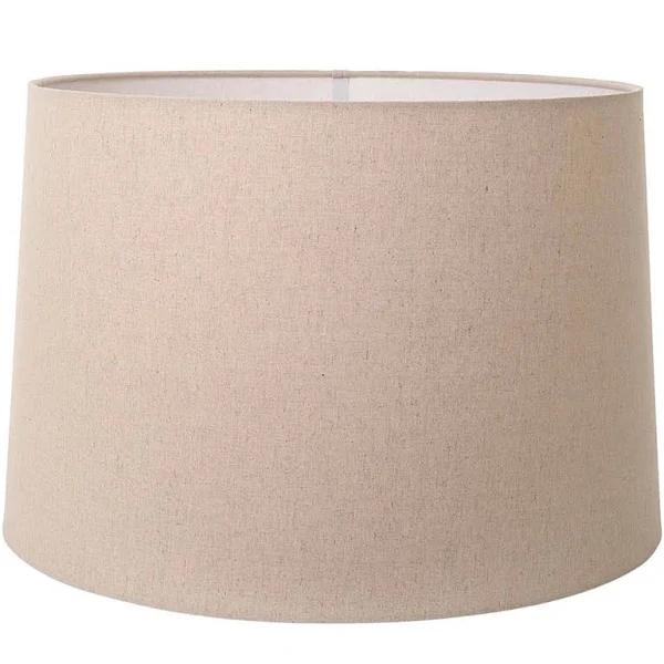 Emac & Lawton XXXL Drum Lamp Shade - Dark Natural Linen - Linen Lamp Shade with E27 Fixture