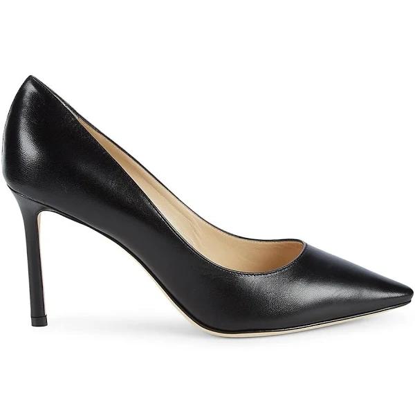 Jimmy Choo Black Leather Romy 85 Pumps