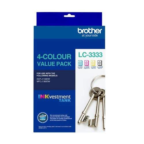 Genuine Brother LC-3333 4-Ink Value Pack For DCP-J1100DW & MFC-J1300DW