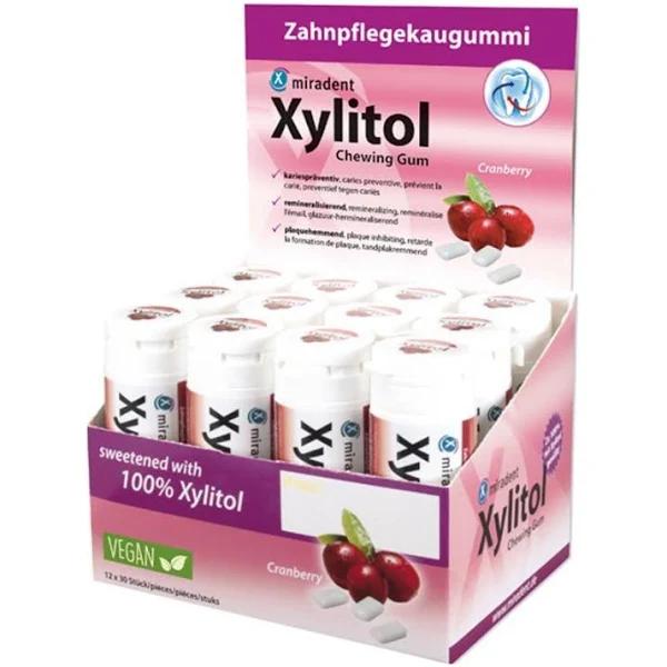 Miradent Xylitol Chewing Gum Cranberry 30pcs