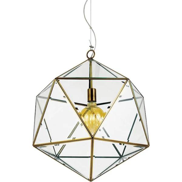 Lazlo 1 Light Pendant Large - Antique Brass