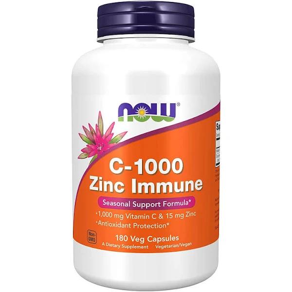 Now Foods C-1000 Zinc Immune - 180 Veg Capsules