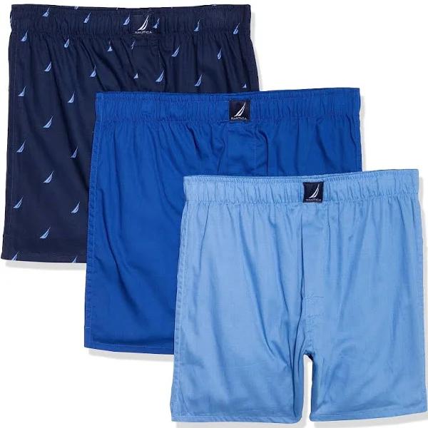 Nautica Men's Cotton Woven 3 Pack Boxer