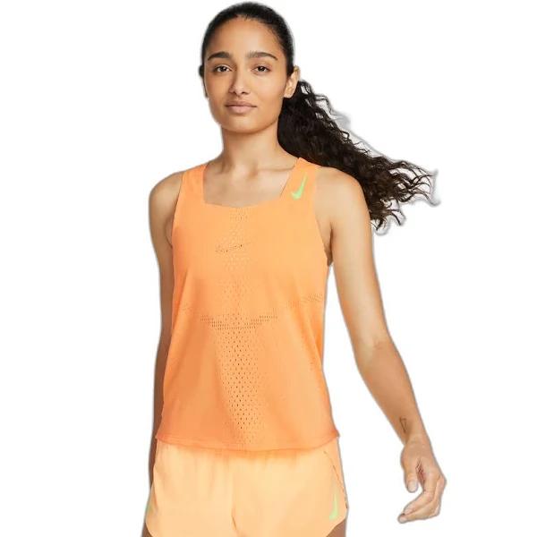 Nike Dri-FIT Aeroswift Singlet Womens - L / Peach Cream/Ghost Green