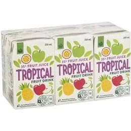 Woolworths Fruit Drink 35% Tropical 6x250ml