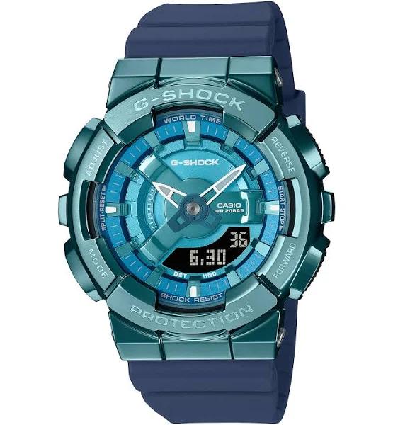 G Shock GMS110LB-2A Metal-Clad Blue Analogue Digital Watch